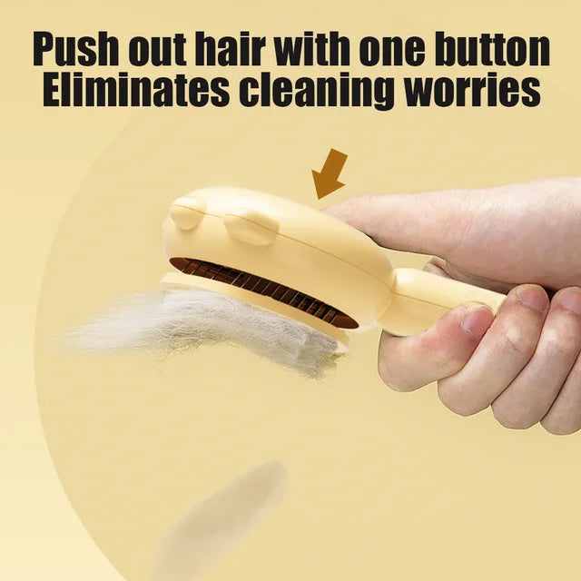 ๐พ Pet Grooming & Massage Comb โ Self-Cleaning Cat & Dog Hair Remover | Pawfabulous