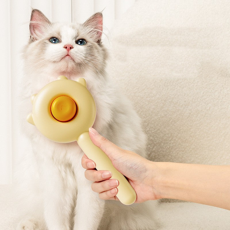 ๐พ Pet Grooming & Massage Comb โ Self-Cleaning Cat & Dog Hair Remover | Pawfabulous