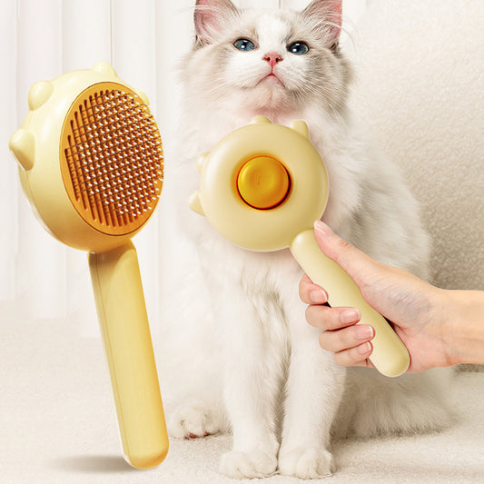 🐾 Pet Grooming & Massage Comb – Self-Cleaning Cat & Dog Hair Remover | Pawfabulous
